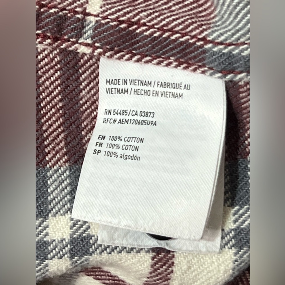 American Eagle Flannel Shirt Long Sleeve Button Down Multicolor 100% Cotton - Picture 9 of 13